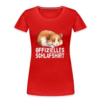 Official Hamster Sleep Shirt - Women's Premium Organic T-Shirt - red - Front - Mia (176cm)