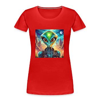 Firefly personnage drole extraterrestre 28830 - T-shirt bio Premium Femme - rouge - Devant - Mia (176cm)