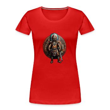 Guerriers aztèques - T-shirt bio Premium Femme - rouge - Devant - Mia (176cm)