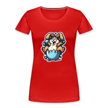Easter Bunny Funny - Women's Premium Organic T-Shirt - red - Front - Mia (176cm)