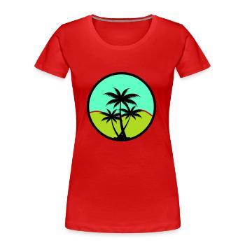 palmen - Frauen Premium Bio T-Shirt - Rot - Vorne - Mia (176cm)