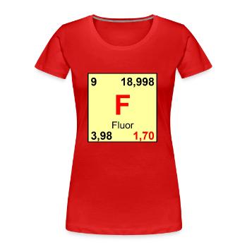 9 Farine - T-shirt bio Premium Femme - rouge - Devant - Mia (176cm)