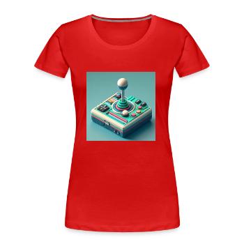 Joystick 7 - Frauen Premium Bio T-Shirt - Rot - Vorne - Mia (176cm)