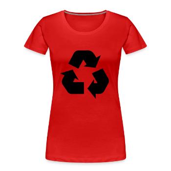 Recycling - Frauen Premium Bio T-Shirt - Rot - Vorne - Mia (176cm)
