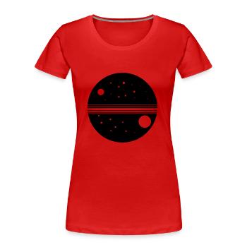 Planet Galaxie - Frauen Premium Bio T-Shirt - Rot - Vorne - Mia (176cm)