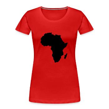 Kontinent Afrika Silhouette - Frauen Premium Bio T-Shirt - Rot - Vorne - Mia (176cm)