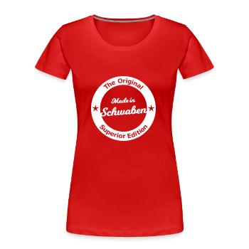 The South Germans in Swabia - Women's Premium Organic T-Shirt - red - Front - Mia (176cm)