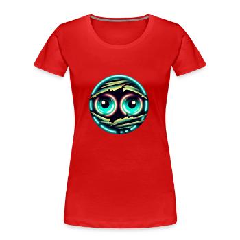 Yeux verts brillants - T-shirt bio Premium Femme - rouge - Devant - Mia (176cm)