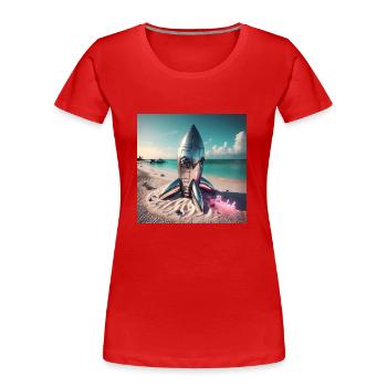 Summer To Mars - Frauen Premium Bio T-Shirt - Rot - Vorne - Mia (176cm)