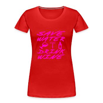 Wein - Frauen Premium Bio T-Shirt - Rot - Vorne - Mia (176cm)