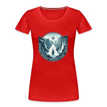 Epische Fjordexpedition - Frauen Premium Bio T-Shirt - Rot - Vorne - Mia (176cm)