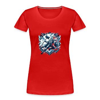 Krieger der Eiszeit - Frauen Premium Bio T-Shirt - Rot - Vorne - Mia (176cm)