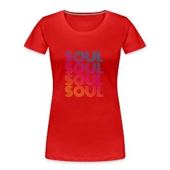 Âme vintage - T-shirt bio Premium Femme - rouge - Devant - Mia (176cm)