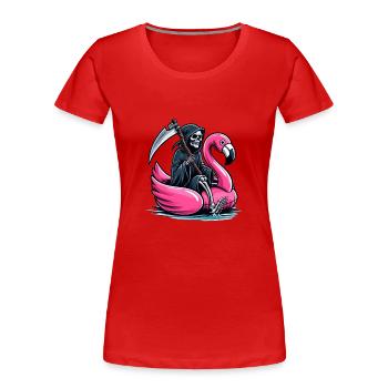Faucheur de vacances - T-shirt bio Premium Femme - rouge - Devant - Mia (176cm)