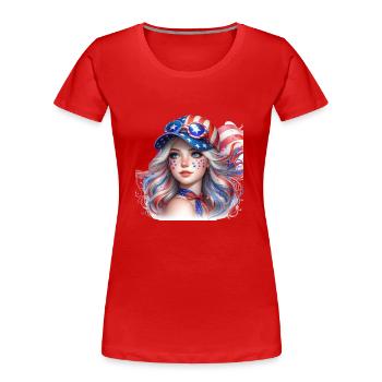 Patriot youngster - Frauen Premium Bio T-Shirt - Rot - Vorne - Mia (176cm)