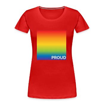 Rainbow Pride Flag - Frauen Premium Bio T-Shirt - Rot - Vorne - Mia (176cm)