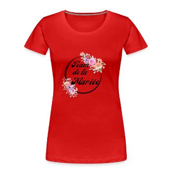 Team der rosa Blumenbraut - Junggesellinnenabschied Geschenkidee - Frauen Premium Bio T-Shirt - Rot - Vorne - Mia (176cm)
