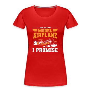 Model Airplane Model Airplane Model Making Remote Control - Women's Premium Organic T-Shirt - red - Front - Mia (176cm)