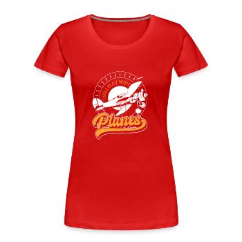 Modellflug Hobby Hobbypilot Testpilot - Frauen Premium Bio T-Shirt - Rot - Vorne - Mia (176cm)