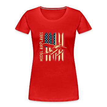 Model Builder Model Flying Hobby Pilot Aviator - Women's Premium Organic T-Shirt - red - Front - Mia (176cm)
