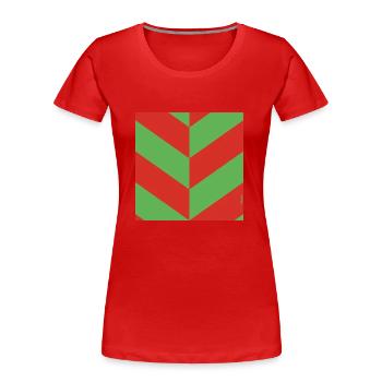 BLOW UP MOVIE: POP ART CUSHION 'DIAGONAL OP ART' - Women's Premium Organic T-Shirt - red - Front - Mia (176cm)