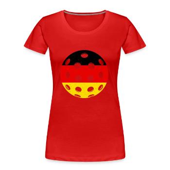 Pickleball Allemagne - T-shirt bio Premium Femme - rouge - Devant - Mia (176cm)