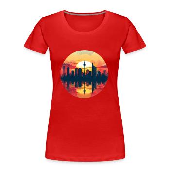 Stuttgart Skyline - Women's Premium Organic T-Shirt - red - Front - Mia (176cm)