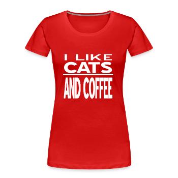 Félin - T-shirt bio Premium Femme - rouge - Devant - Mia (176cm)