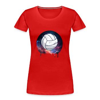 Volleyball Vintage - Frauen Premium Bio T-Shirt - Rot - Vorne - Mia (176cm)