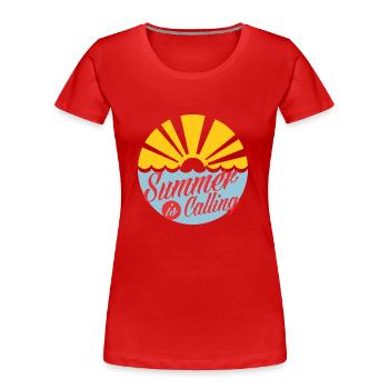 summer is calling red - Frauen Premium Bio T-Shirt - Rot - Vorne - Mia (176cm)