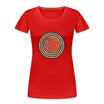Basket-ball rétro - T-shirt bio Premium Femme - rouge - Devant - Mia (176cm)