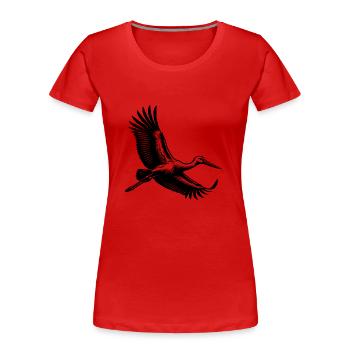 Fliegender Storch im eleganten Segelflug - Frauen Premium Bio T-Shirt - Rot - Vorne - Mia (176cm)