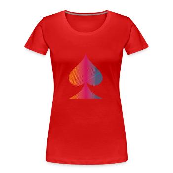Buntes Poker Pik - Frauen Premium Bio T-Shirt - Rot - Vorne - Mia (176cm)