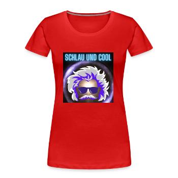Schlau - Frauen Premium Bio T-Shirt - Rot - Vorne - Mia (176cm)