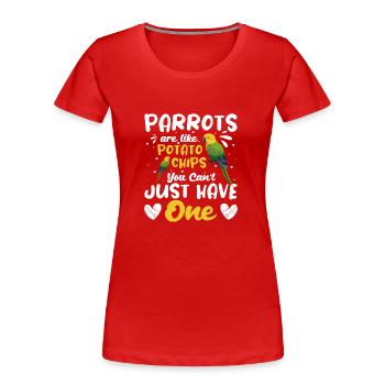 Perroquet Coloré Tropical - T-shirt bio Premium Femme - rouge - Devant - Mia (176cm)