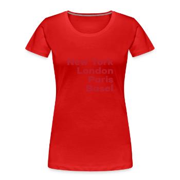 Basel Schweiz - Frauen Premium Bio T-Shirt - Rot - Vorne - Mia (176cm)