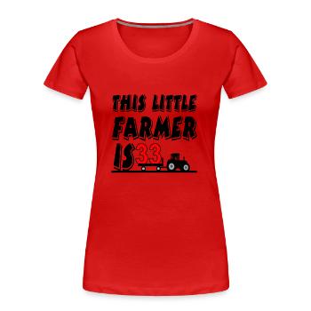 Cultivateur - T-shirt bio Premium Femme - rouge - Devant - Mia (176cm)