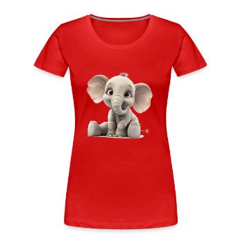 Kleiner junger, lustiger Elefant - Frauen Premium Bio T-Shirt - Rot - Vorne - Mia (176cm)