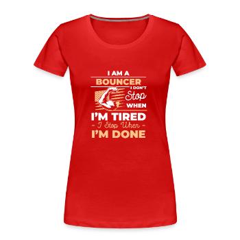 Sicherheitsdienst Bodyguard Breit - Frauen Premium Bio T-Shirt - Rot - Vorne - Mia (176cm)