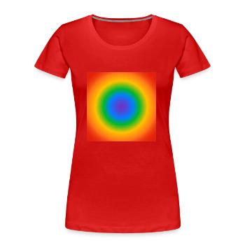 Cercle Arc-en-ciel Dégradé Couleurs Pride Merch - T-shirt bio Premium Femme - rouge - Devant - Mia (176cm)