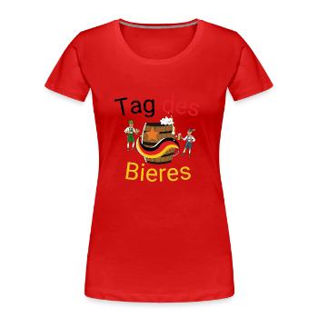 Tag des deutschen Biers - Frauen Premium Bio T-Shirt - Rot - Vorne - Mia (176cm)
