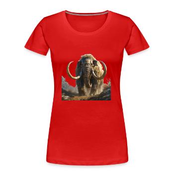 Das Mammut war ein Majestätisches Wesen - Frauen Premium Bio T-Shirt - Rot - Vorne - Mia (176cm)