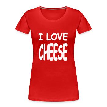Cheese - Women's Premium Organic T-Shirt - red - Front - Mia (176cm)