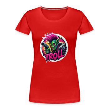 Punk troll - T-shirt bio Premium Femme - rouge - Devant - Mia (176cm)