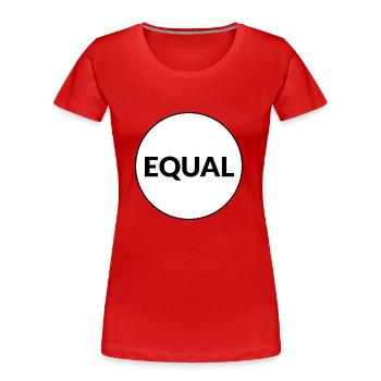 GLEICH - Frauen Premium Bio T-Shirt - Rot - Vorne - Mia (176cm)