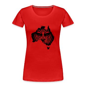 Australischer Kontinent mit Gesicht - Frauen Premium Bio T-Shirt - Rot - Vorne - Mia (176cm)
