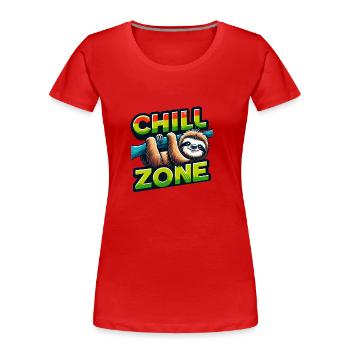 Un paresseux détendu suspendu à une branche - T-shirt bio Premium Femme - rouge - Devant - Mia (176cm)