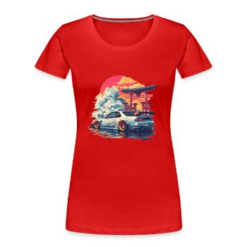Japanese Tuning Car - Frauen Premium Bio T-Shirt - Rot - Vorne - Mia (176cm)