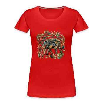 Azteken-Tapir - Frauen Premium Bio T-Shirt - Rot - Vorne - Mia (176cm)
