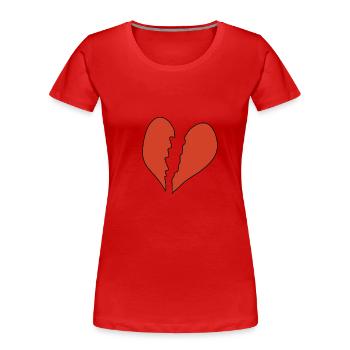 icône de cœur brisé - T-shirt bio Premium Femme - rouge - Devant - Mia (176cm)